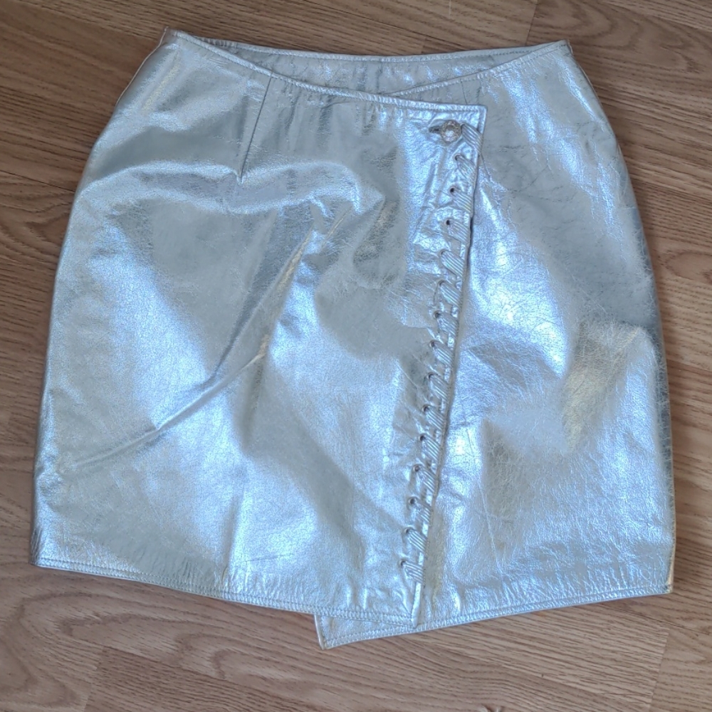 Vintage Leather Wrap Skirt